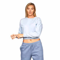 Juice Womens/Ladies Catalina Crew Neck Crop Sweatshirt - L, Dusty Blue