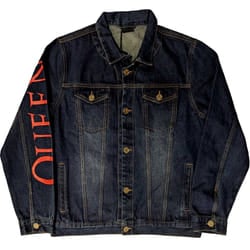 Queen Unisex Adult Crest Cotton Denim Jacket - XXL, Denim Blue
