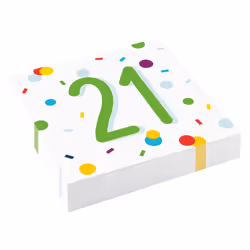 Amscan Confetti 21st Birthday Disposable Napkins (Pack of 20)