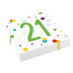 Amscan Confetti 21st Birthday Disposable Napkins (Pack of 20)