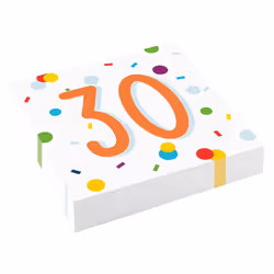 Amscan Confetti 30th Birthday Disposable Napkins (Pack of 20)