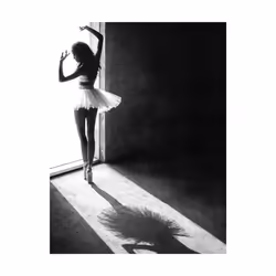 Pyramid International Shadow Dance Print - 50cm x 40cm, Black/White