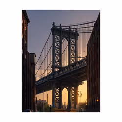Pyramid International Bridge Print - 50cm x 40cm, Grey