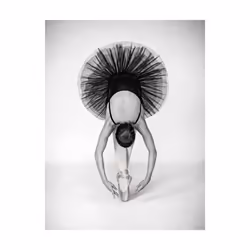 Pyramid International Ballet Technique Print - 50cm x 40cm, Grey/Black
