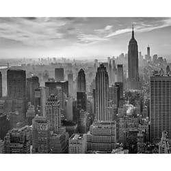 Pyramid International Hazy Gotham Canvas Print - 50cm x 40cm, Grey