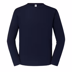 Fruit of the Loom Mens Iconic 195 Premium Ringspun Cotton Long-Sleeved T-Shirt - L, Deep Navy