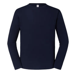 Fruit of the Loom Mens Iconic 195 Premium Ringspun Cotton Long-Sleeved T-Shirt - L, Deep Navy