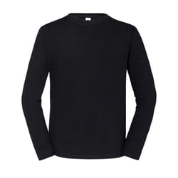 Fruit of the Loom Mens Iconic 195 Premium Ringspun Cotton Long-Sleeved T-Shirt - L, Black
