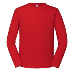 Fruit of the Loom Mens Iconic 195 Premium Ringspun Cotton Long-Sleeved T-Shirt - M, Red