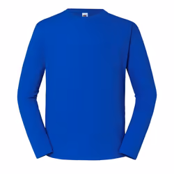 Fruit of the Loom Mens Iconic 195 Premium Ringspun Cotton Long-Sleeved T-Shirt - 2XL, Royal Blue