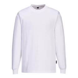 Portwest Mens Anti-Static Long-Sleeved T-Shirt - XL, White