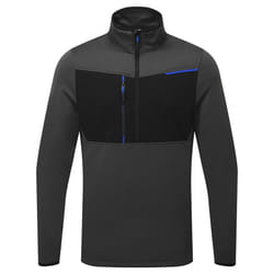 Portwest Mens WX3 Half Zip Fleece Top - 3XL, Metal Grey