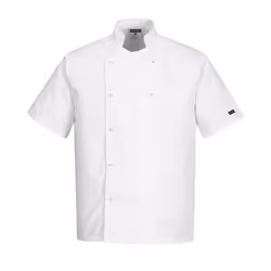 Portwest Mens Cumbria Short-Sleeved Chef Jacket - XS, White