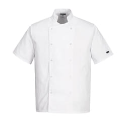 Portwest Mens Cumbria Short-Sleeved Chef Jacket - L, White