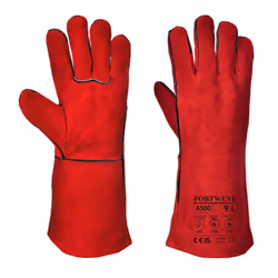 Portwest Unisex Adult A500 Leather Welding Gauntlets - XL, Red