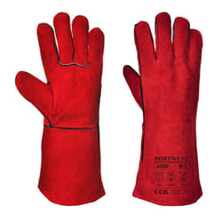 Portwest Unisex Adult A500 Leather Welding Gauntlets - XL, Red