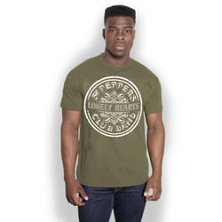 The Beatles Unisex Adult Sgt Peppers Lonely Hearts T-Shirt - S, Khaki Green