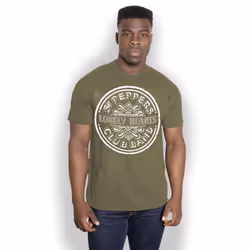 The Beatles Unisex Adult Sgt Peppers Lonely Hearts T-Shirt - M, Khaki Green