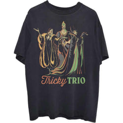 Disney Unisex Adult Tricky Trio Cotton T-Shirt - S, Black