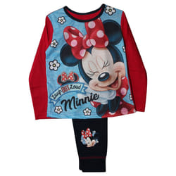 Disney Mickey & Friends Girls Minnie Mouse Top And Bottoms Pyjama Set - 9-10 Years, Navy/Red