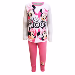 Disney Mickey & Friends Girls Mood Top And Bottoms Pyjama Set - 9-10 Years, Pink/Grey