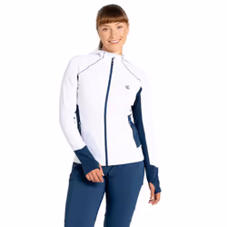 Dare 2B Womens/Ladies Convey II Hooded Core Stretch Midlayer - 12 UK, White/Moonlight Denim