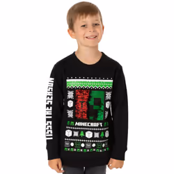 Minecraft Childrens/Kids Creeper Sequins Christmas Jumper - 6 Years, Black/Green/White