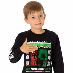 Minecraft Childrens/Kids Creeper Sequins Christmas Jumper - 6 Years, Black/Green/White