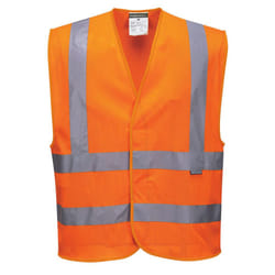 Portwest Mens Band & Brace Mesh Safety Hi-Vis Vest - XXL-3XL, Orange