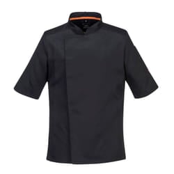 Portwest Mens Pro Stretch Short-Sleeved Chef Jacket - M, Black