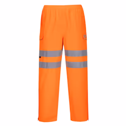 Portwest Mens Hi-Vis Safety Rain Trousers - L R, Orange