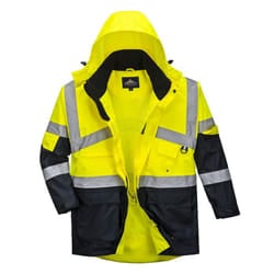 Portwest Mens Contrast Hi-Vis Waterproof Jacket - XS, Yellow/Navy