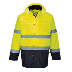 Portwest Mens Contrast Lite Hi-Vis Traffic Jacket - S, Yellow/Navy
