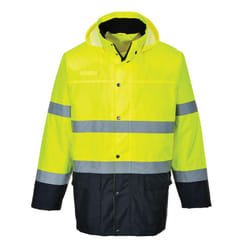 Portwest Mens Contrast Lite Hi-Vis Traffic Jacket - S, Yellow/Navy