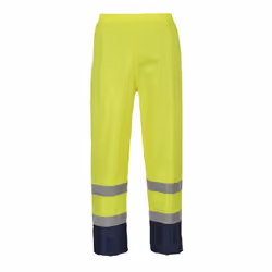 Portwest Mens Classic Contrast Hi-Vis Rain Trousers - 3XL, Yellow/Navy
