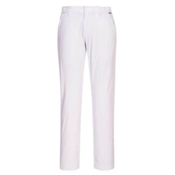 Portwest Mens Chino Stretch Slim Trousers - 28R, White