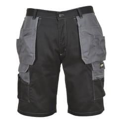 Portwest Mens Granite Holster Pocket Shorts - M, Black/Zoom Grey