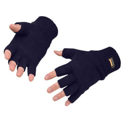 Portwest Knitted Insulatex Fingerless Gloves - One Size, Navy