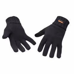 Portwest Knitted Winter Gloves - One Size, Black