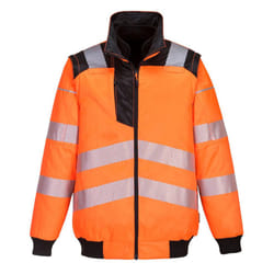 Portwest Mens PW3 Hi-Vis 3 In 1 Safety Jacket - M, Orange/Black