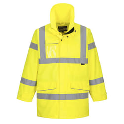 Portwest Mens Hi-Vis Raincoat - L, Yellow