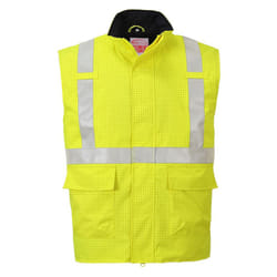 Portwest Mens Hi-Vis Bizflame Rain Anti-Static Gilet - L, Yellow