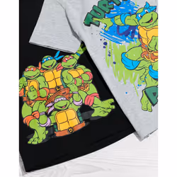 Teenage Mutant Ninja Turtles Childrens/Kids T-Shirt (Pack of 2) - 6-7 Years, Black/Grey Marl