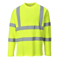 Portwest Mens S278 Hi-Vis Long-Sleeved T-Shirt - M, Yellow