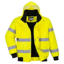 Portwest Mens 3 In 1 Hi-Vis Bomber Jacket - 3XL, Yellow