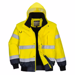 Portwest Mens 3 In 1 Hi-Vis Bomber Jacket - XXL, Yellow/Navy