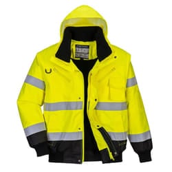 Portwest Mens 3 In 1 Hi-Vis Bomber Jacket - L, Yellow/Black