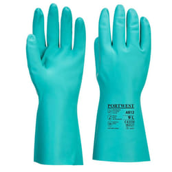Portwest Unisex Adult A812 Nitrosafe Plus Chemical Gauntlet - XS, Green