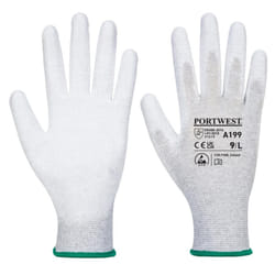 Portwest Unisex Adult A199 PU Palm Grip Gloves - XS, Grey