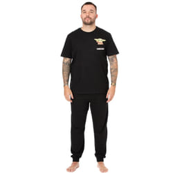 Star Wars: The Mandalorian Mens Grogu Long Pyjama Set - S, Black